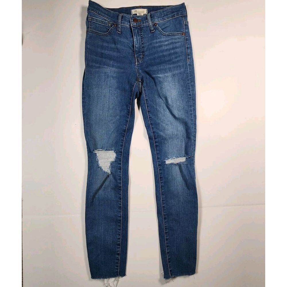 Madewell Jeans Womens Size 26 9" Mid Rise Skinny Blue Denim Cotton‎ Stretch